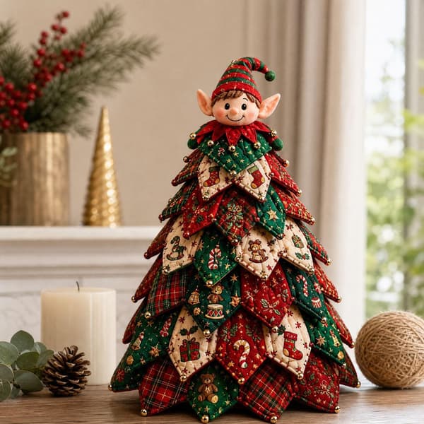 DIY Halloween Quilted Fabric Tree Kit, 3D Sewing Craft Halloween Tree I