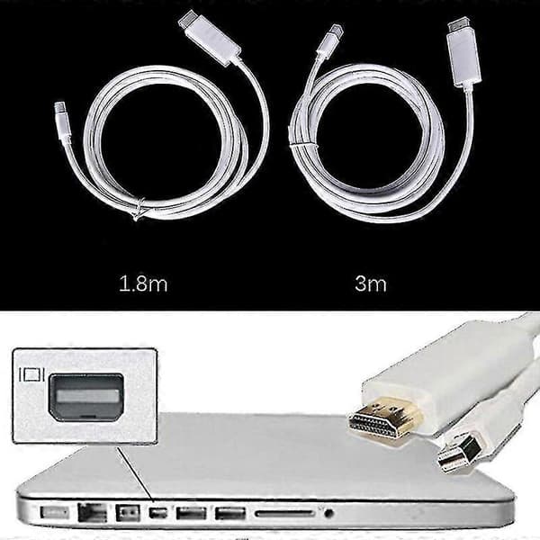 Praktisk Thunderbolt Mini Displayport Dp til HDMI Adapterkabel til Mac Macbook