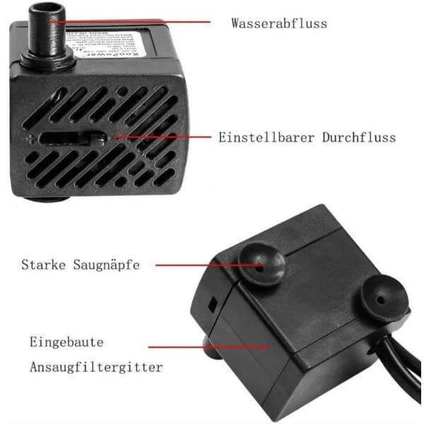 Multifunktionell vattenpump Mini vattenpump Dränkbar pump Akvarium Fontän-3W, 1 st