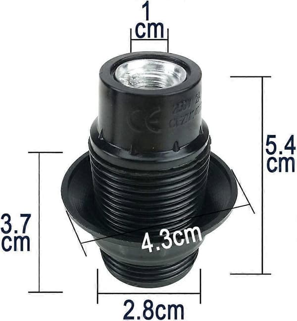 Sort E14 Skrue, 4 stk E14 Fatning, E14 Fatning Pære, Solid Pærefatning, Sort Adapter Fatning