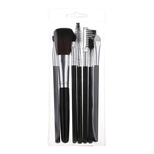 Sminkborste Set, 7 st Sminkborstar Professionella Syntetiska Veganska Foundation Rouge Kosmetik Set med Puderborste Ögonborste