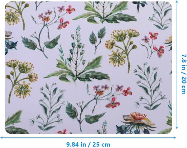 4-delt sæt med blomstrede musemåtter i gummi, skridsikker skrivebordsmusemåtte til bærbar computer og computer