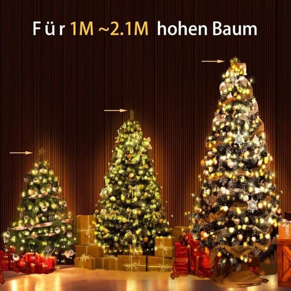 Christmas Tree Light String 2M 16 Branches 400 LED Waterproof for Decoration ODIPIE