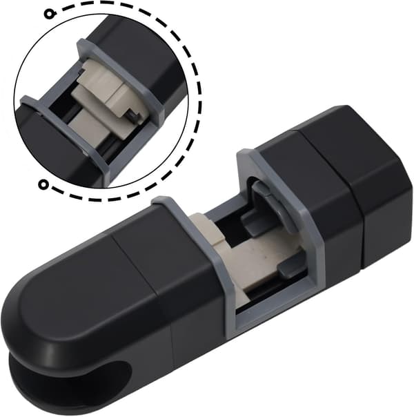 15mm til 30mm Krom Dusjhodeholder, Dusjstangfeste med Justerbar Størrelse ABS-materiale (Svart)