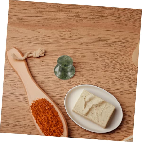 Jade Mushroom Shaped Facial Massager 4pcs Green Gua Sha Scraping Massage Tool
