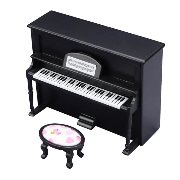 Mini Furniture Miniature Music Instruments Miniature Upright Piano Toy Piano Home DecorBlack13.3X5.5