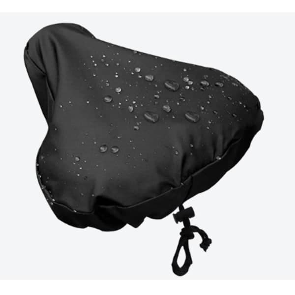 2-pack Waterproof Saddle Cover with Drawstring / Bicycle Saddle Rain Cover - Perfect Black