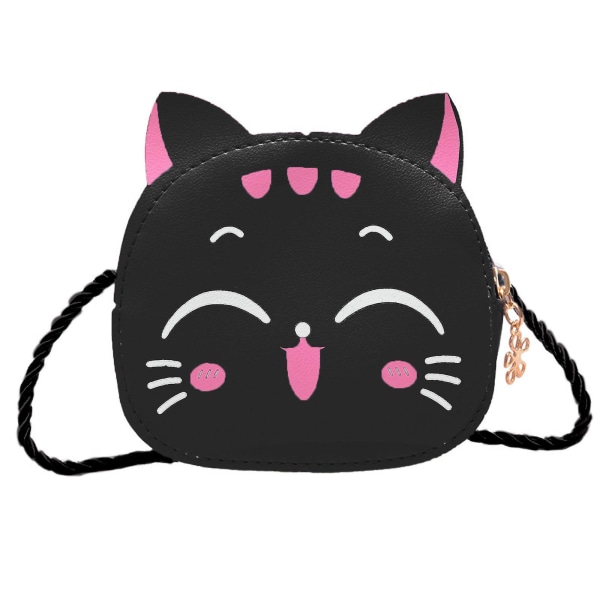 Lovely Kids Messenger Bag Cartoon Kitten Skulderveske Håndveske For BarnehageSort