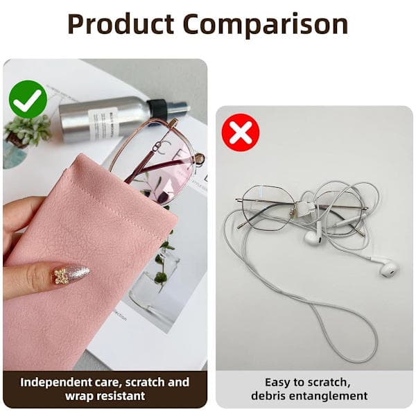 Soft Glasses Cases - 4 Pieces - Various Colors - PU Leather
