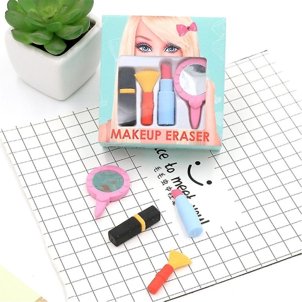 Piger Sød Makeup Legetøj Søde Damer Kosmetik Serie Viskelæder Kawaii Papirvarer Børn Makeup Sæt Piger Kontor Skole Viskegummi