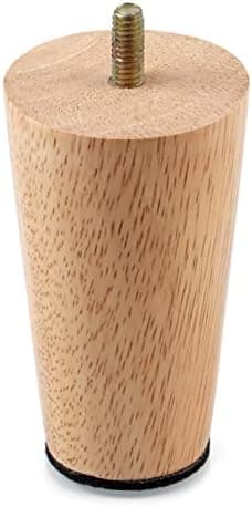 10CM Massive Træ Møbelben, Træ Sofaben, Træ Møbelben til Sofa, Skammel, Kommode og Skabe i Mid-Century Stil