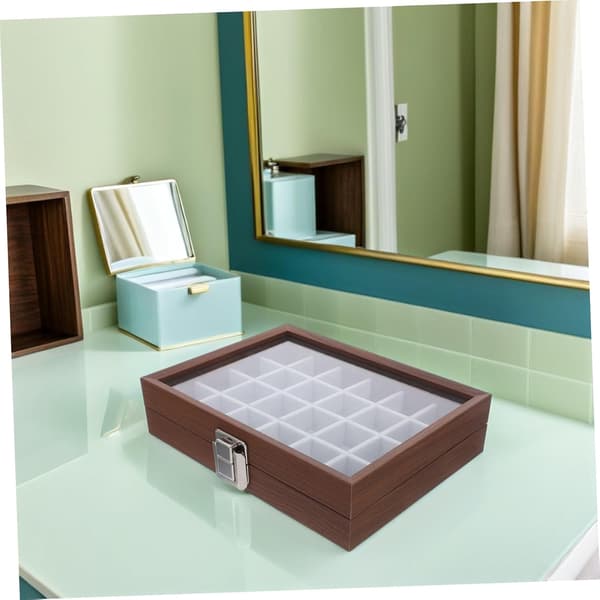 Wooden jewelry box compartment solid wood storage box for necklaces and earrings