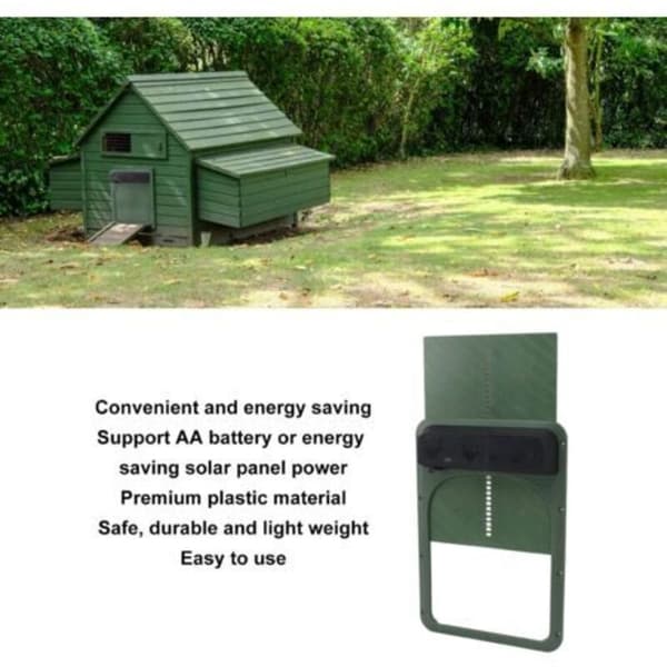 Jeffergarden Automatic Chicken Coop Door, Solar Powered Safe with Light Sensor for Green Poultry