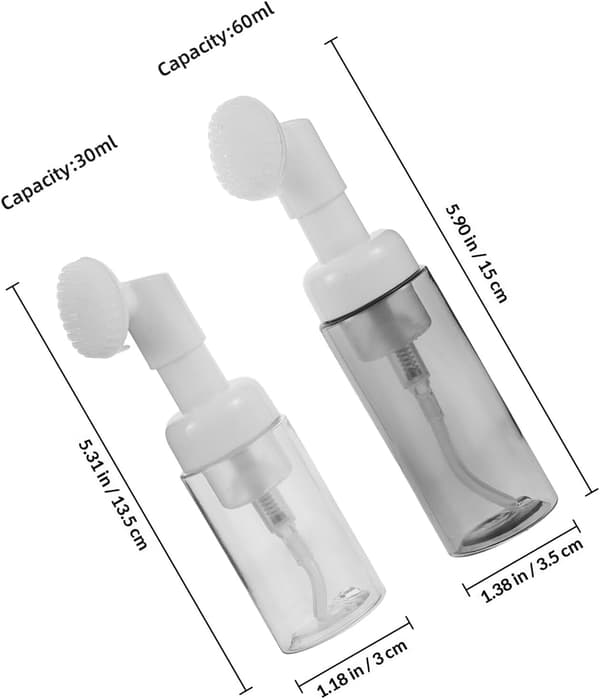 3 stk. skumpumpedispenserflaskesæt, 30 ml + 60 ml matterede sorte rejsetoiletbeholdere i plast til shampoo, lotion, ansigtsvask