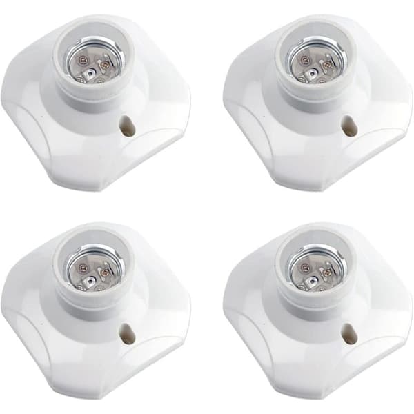 4 pcs E27 Screw-in Ceiling Lamp Sockets, E27 Garage Sockets, AC 220-240V, LED Bulb Socket Holder, E27 Ceiling Lamp Base