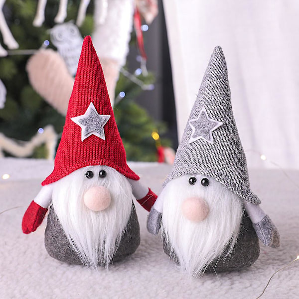 Käsintehty jouluelfin koriste tähtiä Ruotsalainen tonttu Tomte nukke koriste lahja harmaa