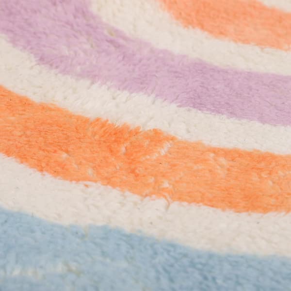 Rainbow Shaped Semicircular Polyester Doormat, Quick Water Absorbing, Eco-Friendly, Lovely Design