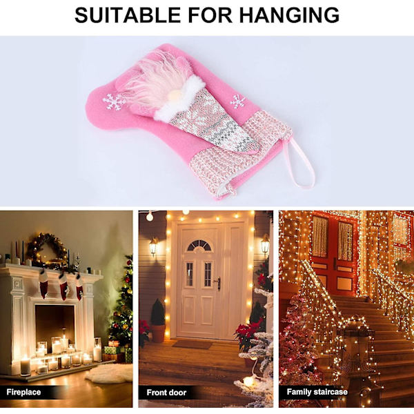 Jultomte Rosa Julstrumpa Tomte Svensk Jultomte Strumpa För Julgran Dekorationer Spis Hängande Julparty Dekoration Stil 2