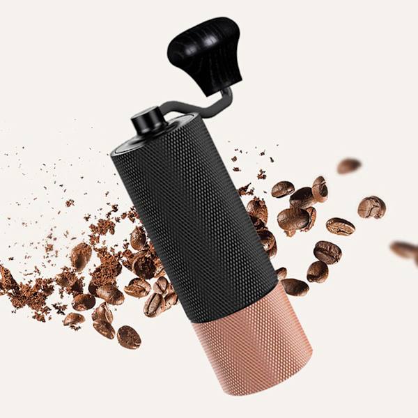 Elektrisk kaffekvern for husholdning, kvern for kaffebønner (keramisk kjerne, helt ny roségull)