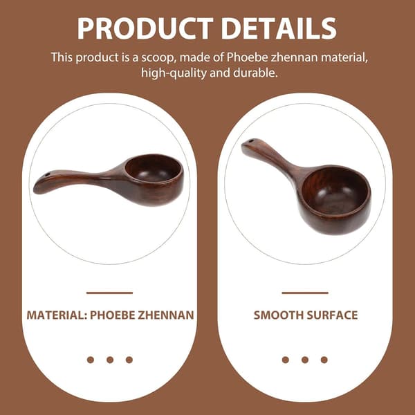 Cooking Spoon Scoop Phoebe Zhennan Wooden Handle Round Shape Comfortable to Hold