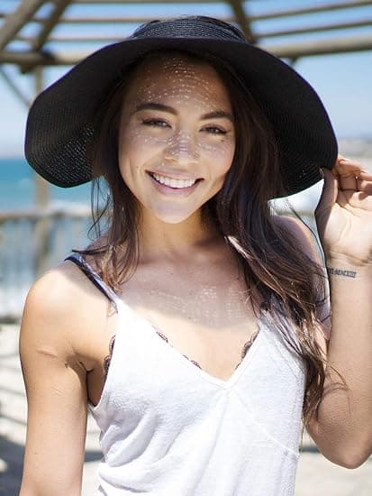 Women's Straw Hat with Wide Brim, UPF 50+, Rollable, Color
