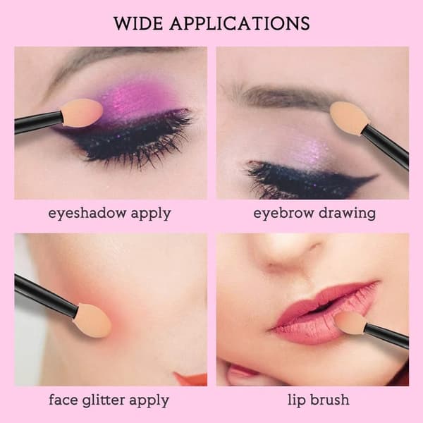 Eyeshadow Applicators, 100 Pcs Eyeshadow Brush Sponge Applicator Eye Makeup Applicators