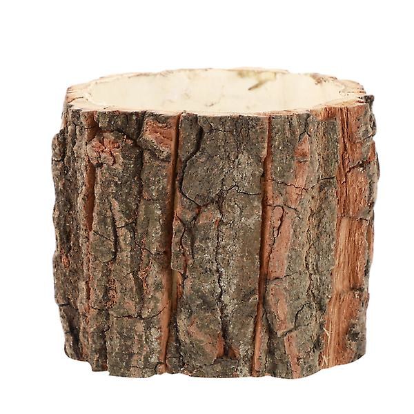 Naturlig Träblomma Behållare Rustik Bark Design Planteringskruka Fest Heminredning 9x8x8cm 9x8x8cm