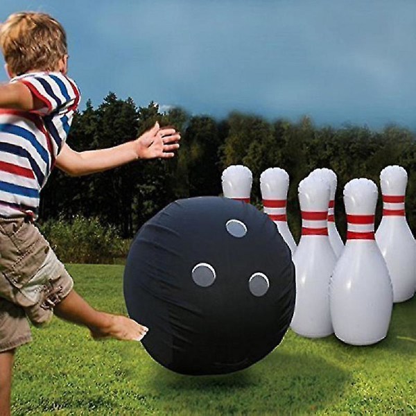 Kæmpe oppustelig bowlingboldsæt Sjovt kæmpe bowlingbanespil til børn og voksne Praktisk indendørs og udendørs børnespillebolde