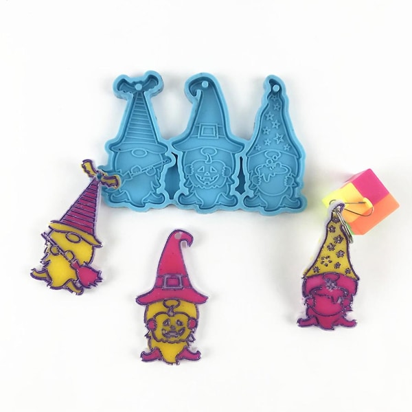 Dværg Dukke Gnome DIY Nøglering Harpiksform Silikonform DIY Håndværk UV Epoxy Harpiks M