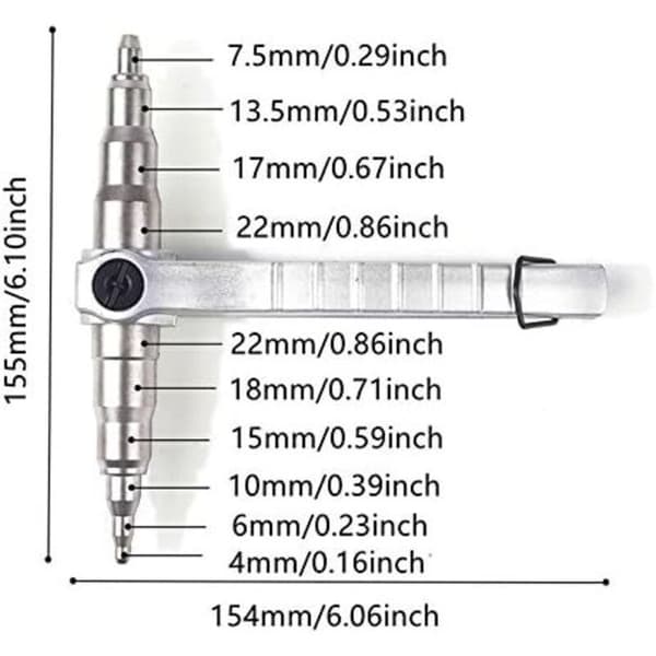 Manual Copper Pipe Expander, Copper Pipe Punching Tool, Expansion and Repair Tool for Refrigeration Systems