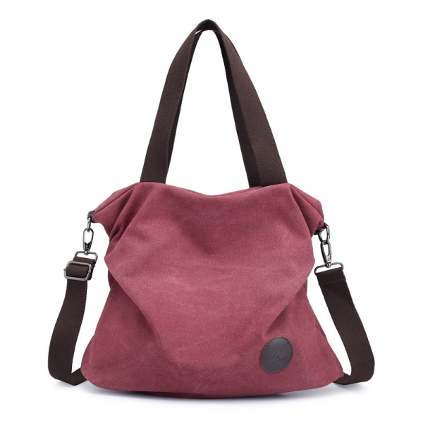 Genanvendelig duffeltaske, letvægts, med lommer, stor størrelse, holdbar, mulepose, mulepose (lilla kaffe)