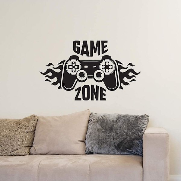 Spelzon Väggtatuering DIY Gaming Gamer Väggdekal Och Väggdekal För Barnsovrum, Svart