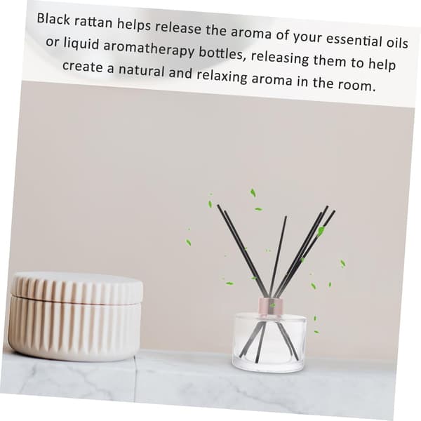 Glass Aromaterapi Flaske Reed Diffuser Sett 200ml med 6 Svarte Rørpinner og Gullkork