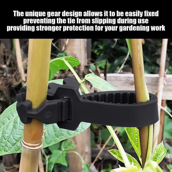 Garden Tie - Herringbone Tying Tool - Smooth Ties for Large Shrubs, Trees, and Flowering Plants - Black