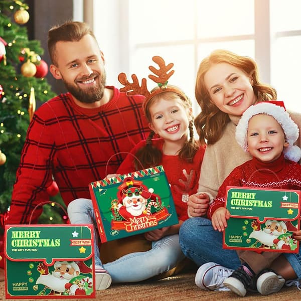 Pieces Jul Kartong Presentaskar, Jul Godisask, Jullådor, Julklappsaskar, Presentaskar för Julfester
