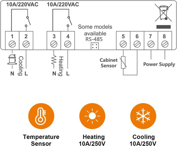 Digital temperaturregulator termostat automatisk skift køling og opvarmning ℃/℉
