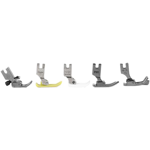17 sett universelle industrielle flatbed symaskindeler trykkfot tilbehørsveske