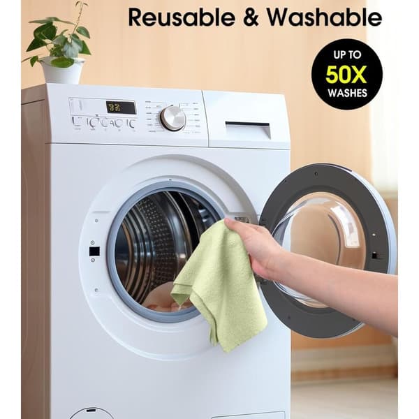 Microfiber Cleaning Cloth Roll, Reusable, Lint-Free, Washable, 20 Sheets for Kitchen