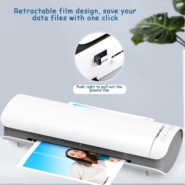 Smart Temperature Control Laminator - Fast Warm-up, Automatic Feeding & Quiet Operation for Home, Office & School