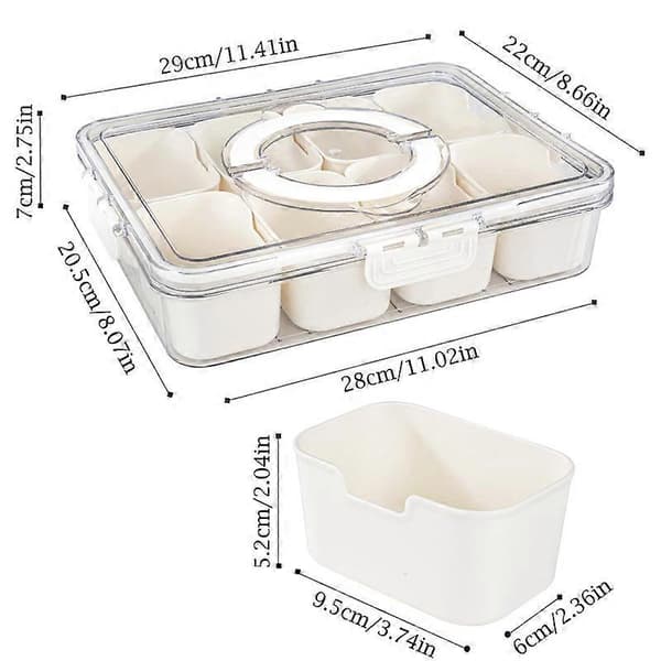 Delad serveringsbricka med lock och handtag - Snackle Box Charkuteri