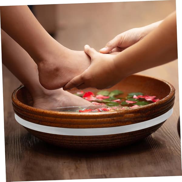 Robust metal foot bath holder ring for secure fit in foot bath bucket, versatile, suitable for home spa