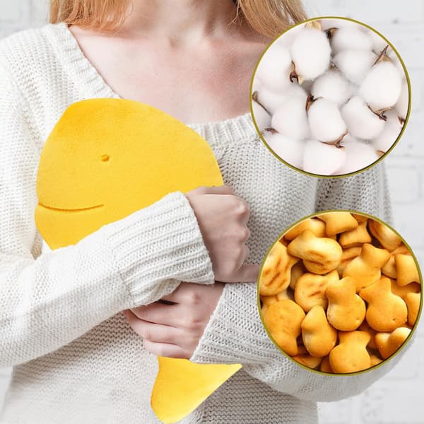 Fiskbullar Plysch, 33 cm Guldfisk Cracker Kudde, Guldfisk Kudde Ideal
