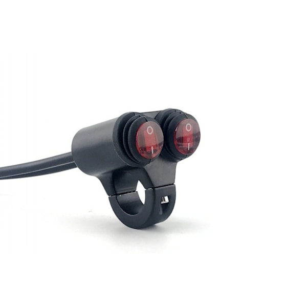 Dobbeltstyrt motorsykkelstyrebryter 7/8 tommer 22 mm 12V Vanntett knapp Hovedlys bryter Bremses tåkelysbryter