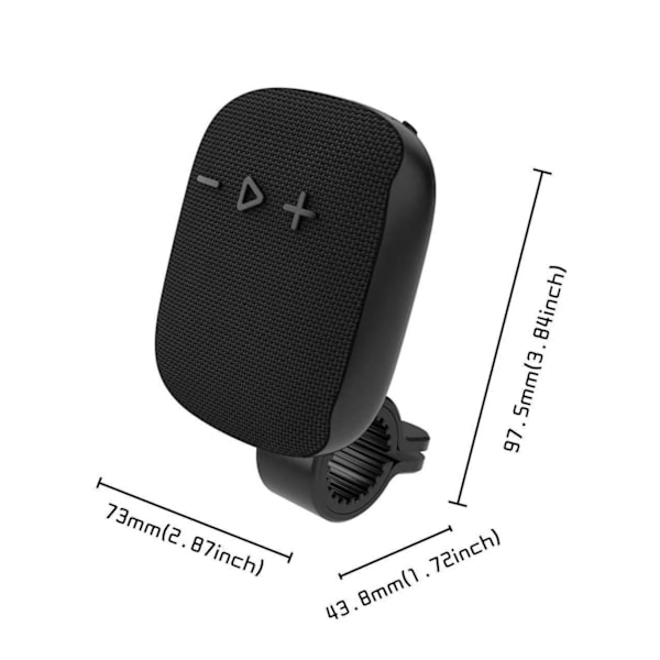 Bluetooth-høyttaler for sykkelstyre, FM trådløs vanntett bærbar sykkelhøyttaler for sykling, fotturer og camping, svart