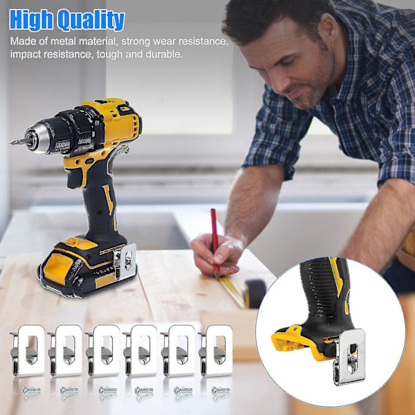 6st Ersättnings Bältesklämma Krokar Set För Dewalt 20V Verktyg DCD980 DCD985 DCD980L2