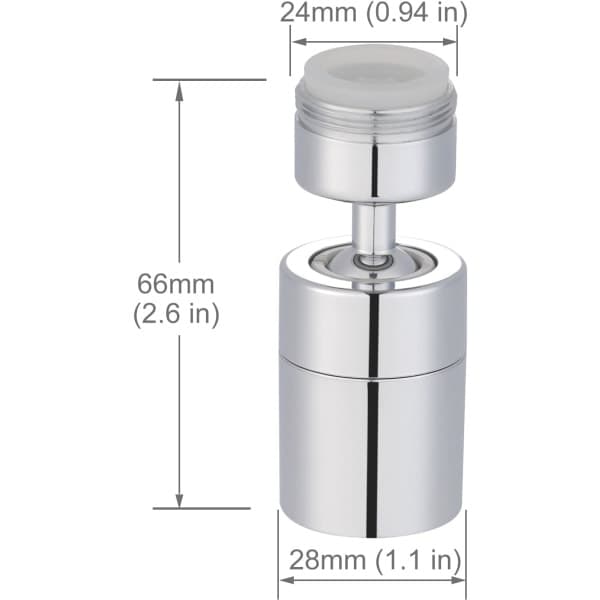 Solid Brass Faucet Nozzle 360 Degree Rotation Angle Dual Functions 24mm Male Thread - Chrome (M24)