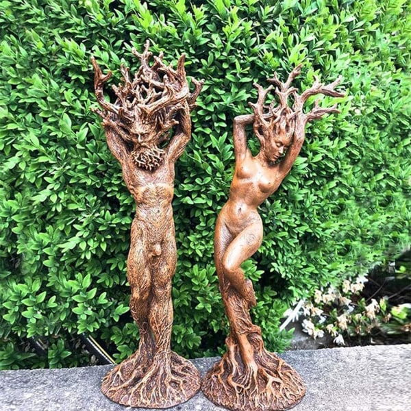 1 pack Träd Gud och gudinna Staty Dekoration Skogsgudinna Hartsfigur Prydnad Trädgård Skulptur Hemmakontor Skrivbordsdekoration (träd