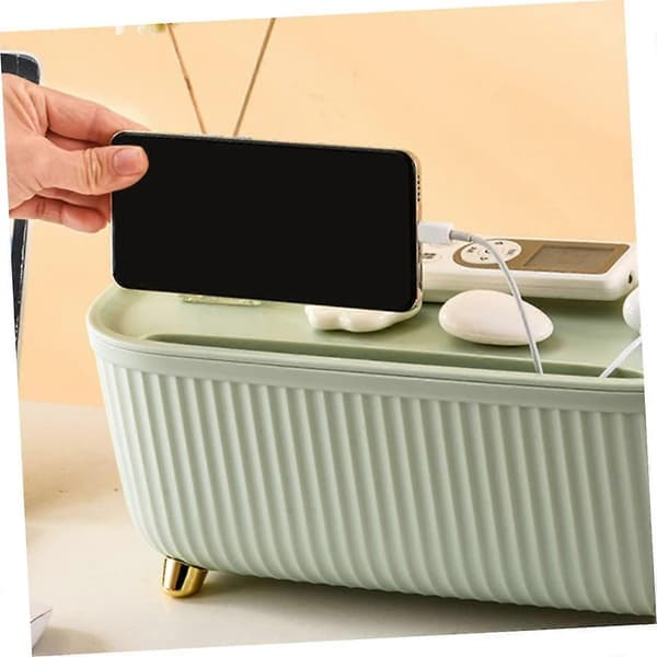 Desktop Cable Organizer Box - Large Capacity Cable Management Container, Stylish Design, Tangle-Free Power Cord Protector