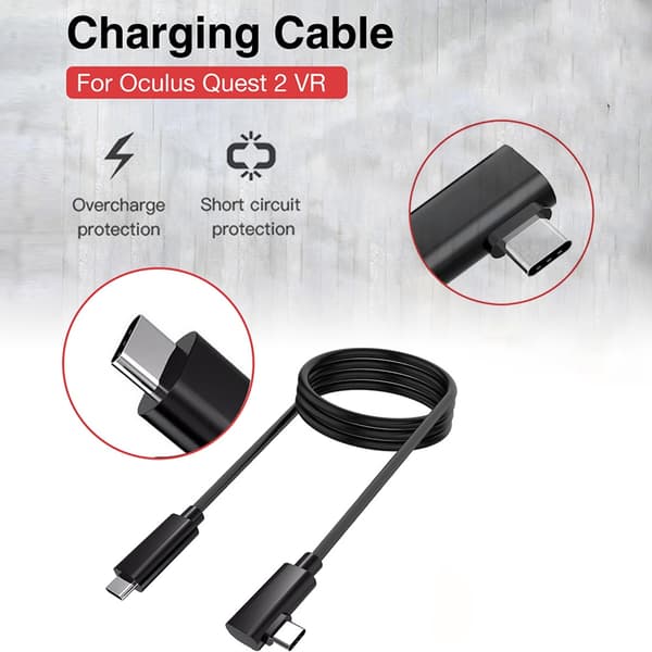 USB C till Typ C 3.1-kabel Virtual Reality Headset Link-kabel kompatibel med Oculus Quest 2 VR