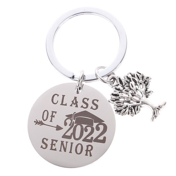 Nyckelring för par 2022 Grad Souvenir Nyckelring 2022 Graduation Inspirational Charm Bag Hängande prydnad Silver 3CM